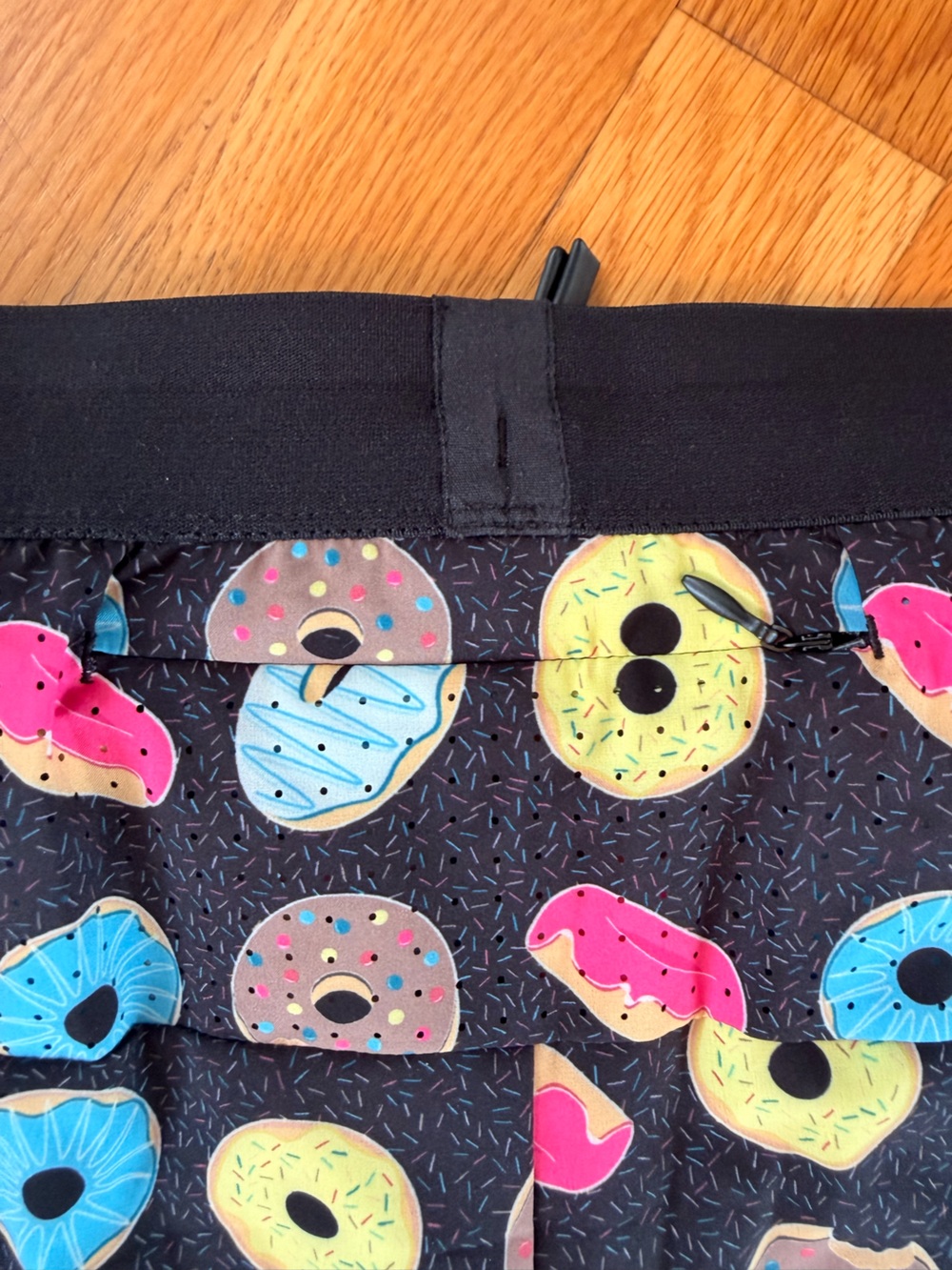 Sprints Mens Avigate 5" Fusion Short Donuts Black & Multicolor High Waist Size L - Picture 9 of 13